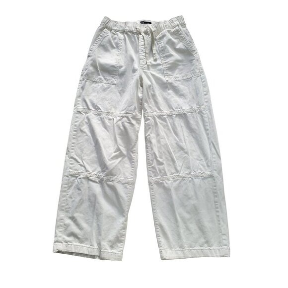 GAP High Rise Wide Leg Utility Jeans Pull On White Size L - Picture 5 of 16